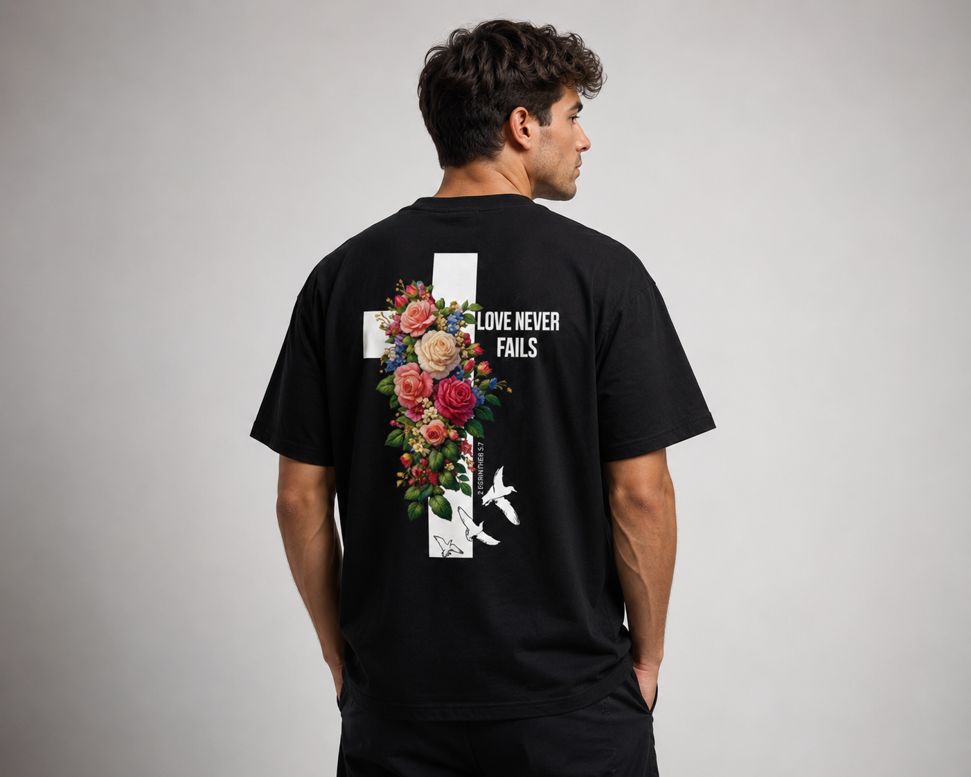 Flower Cross Premium Oversized Shirt