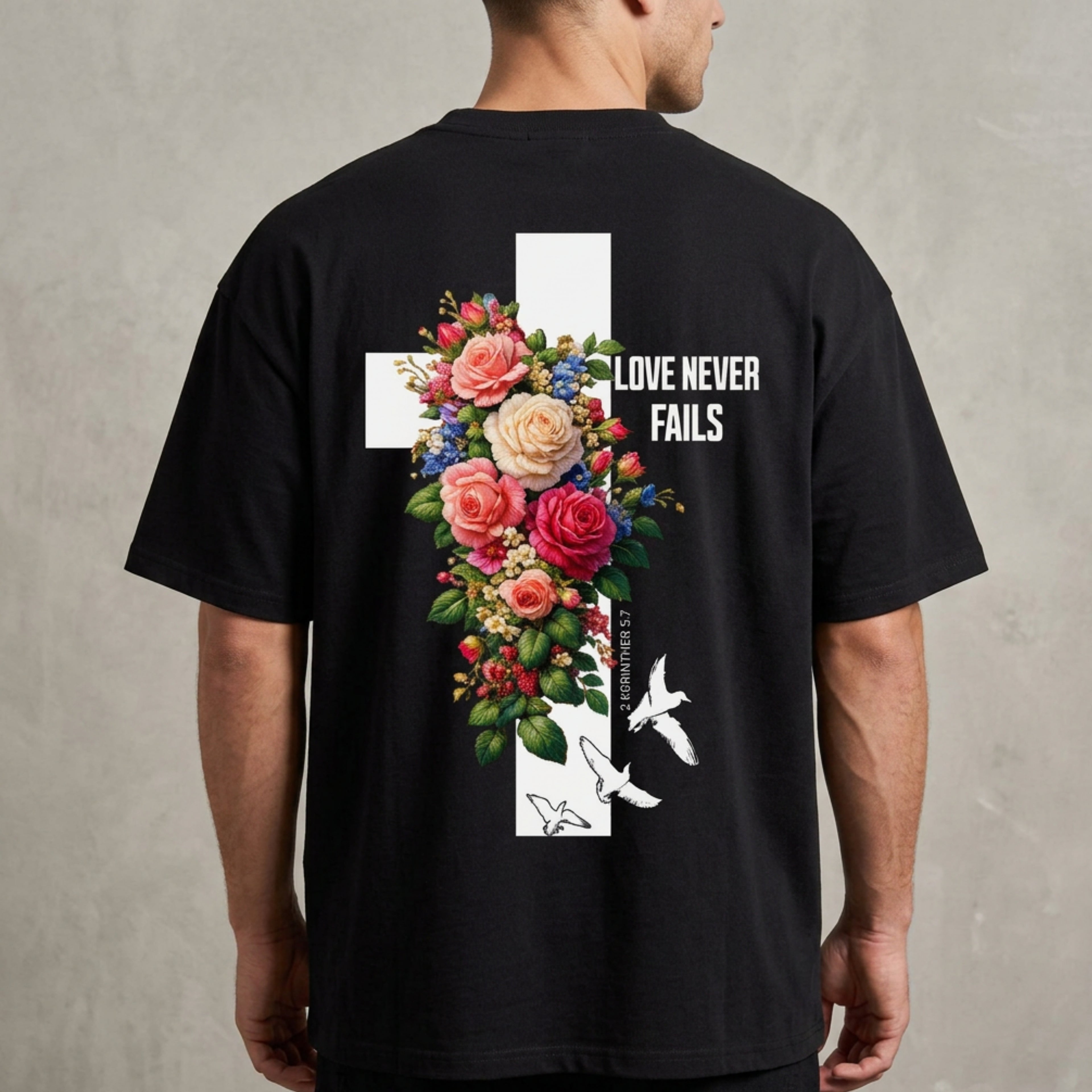 Flower Cross Premium Oversized Shirt