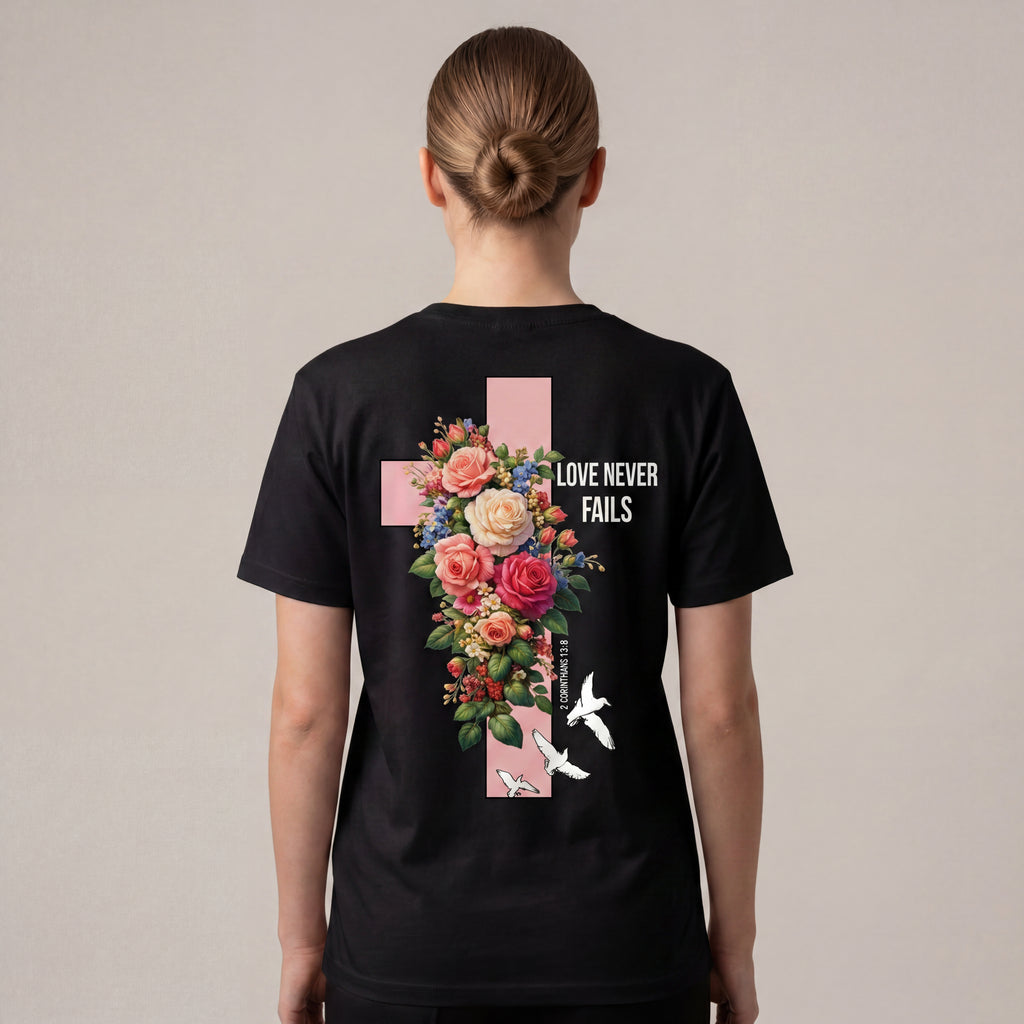 Flower Cross T-Shirt Pink