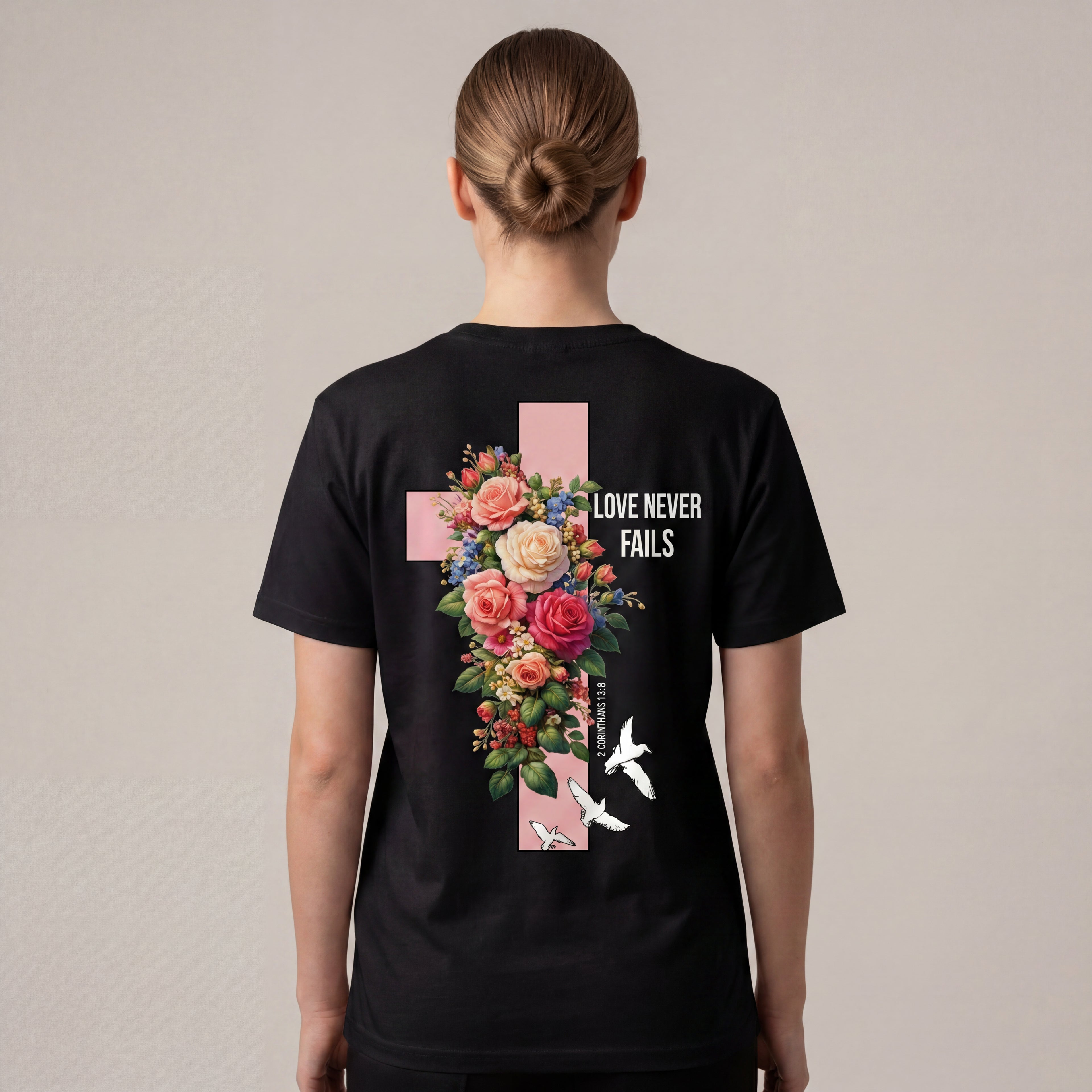 Flower Cross T-Shirt Pink