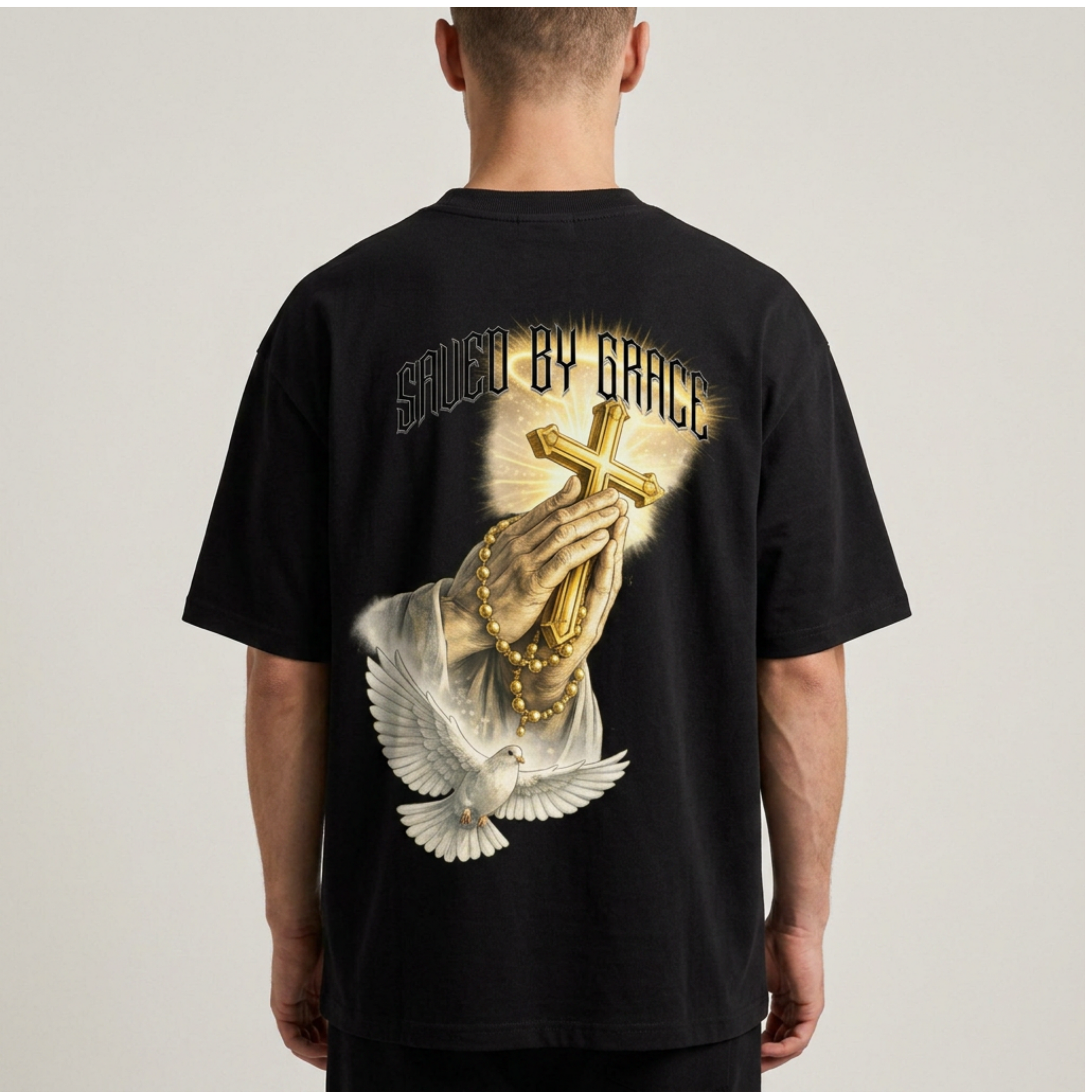 Pray Hands Premium Oversized Shirt